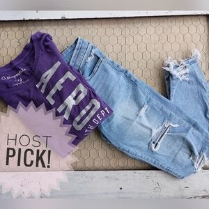 👖 American Eagle; Next Level Stretch; Curvy High Rise Jegging; Size 4 short